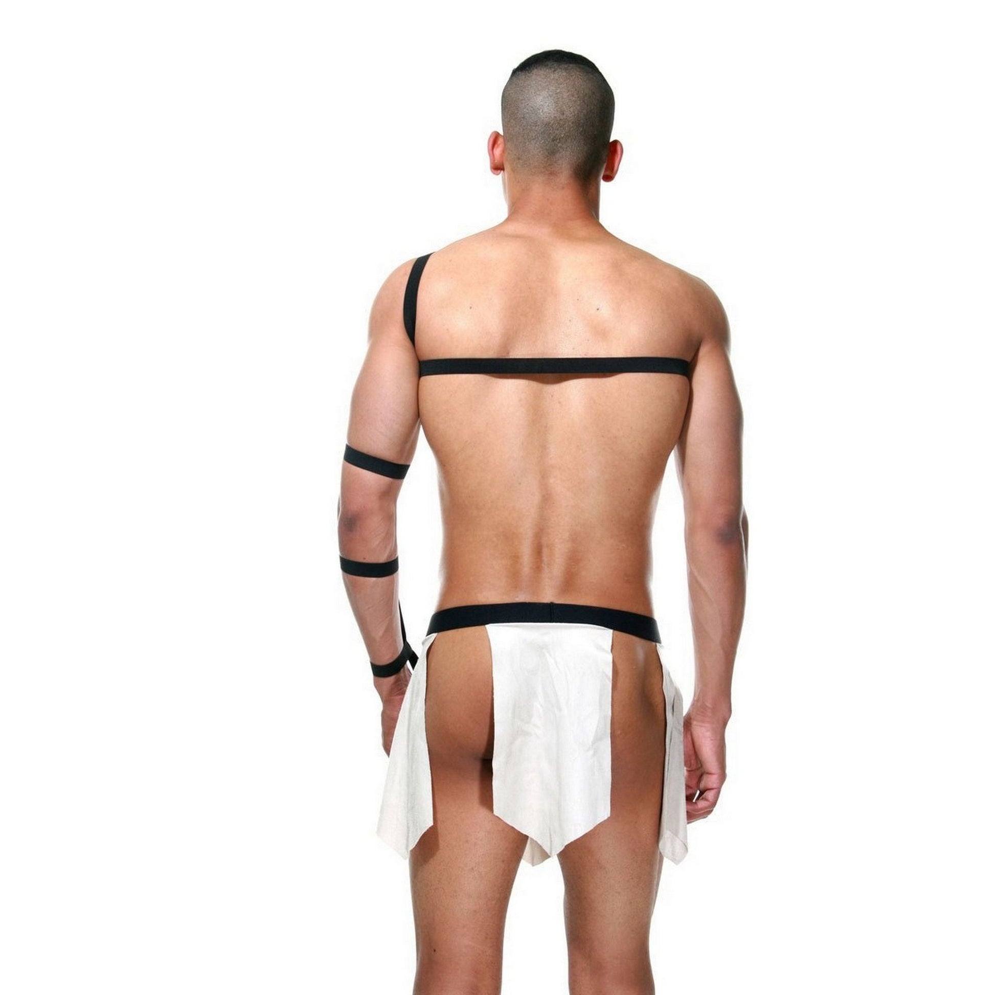 Gladiator Costume - Kilt For Men - Role Play Open Lingerie - Sexy Mens Costume - Tan Color Hot Costume - Soft Suede Fabric - See Through