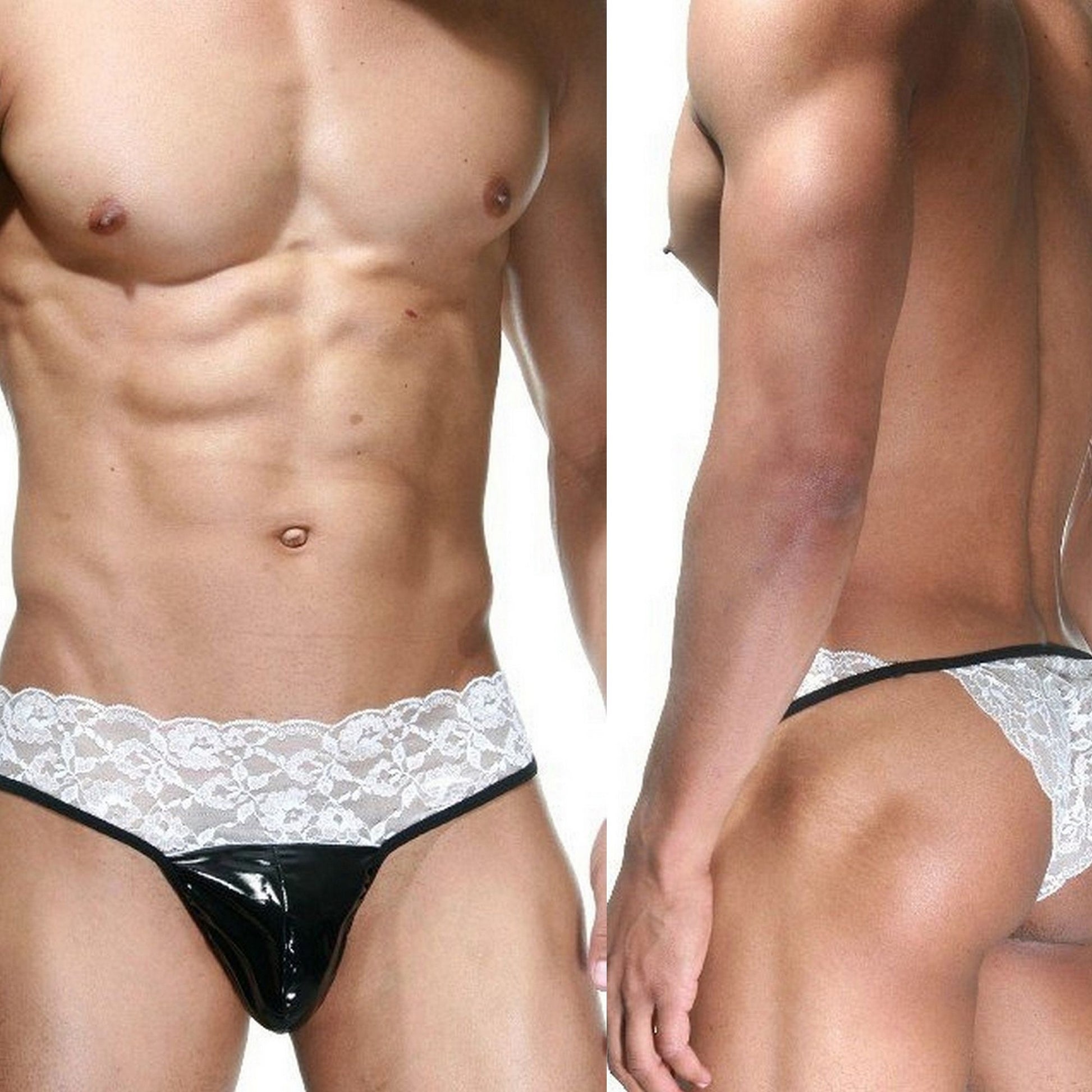 Men's Lace Brazilian Panties Underwear - Men Lace Jockstrap - Sexy Lace Lame Brief - Sexy Mens Underwear - Perfect Gift for Sissy Boy