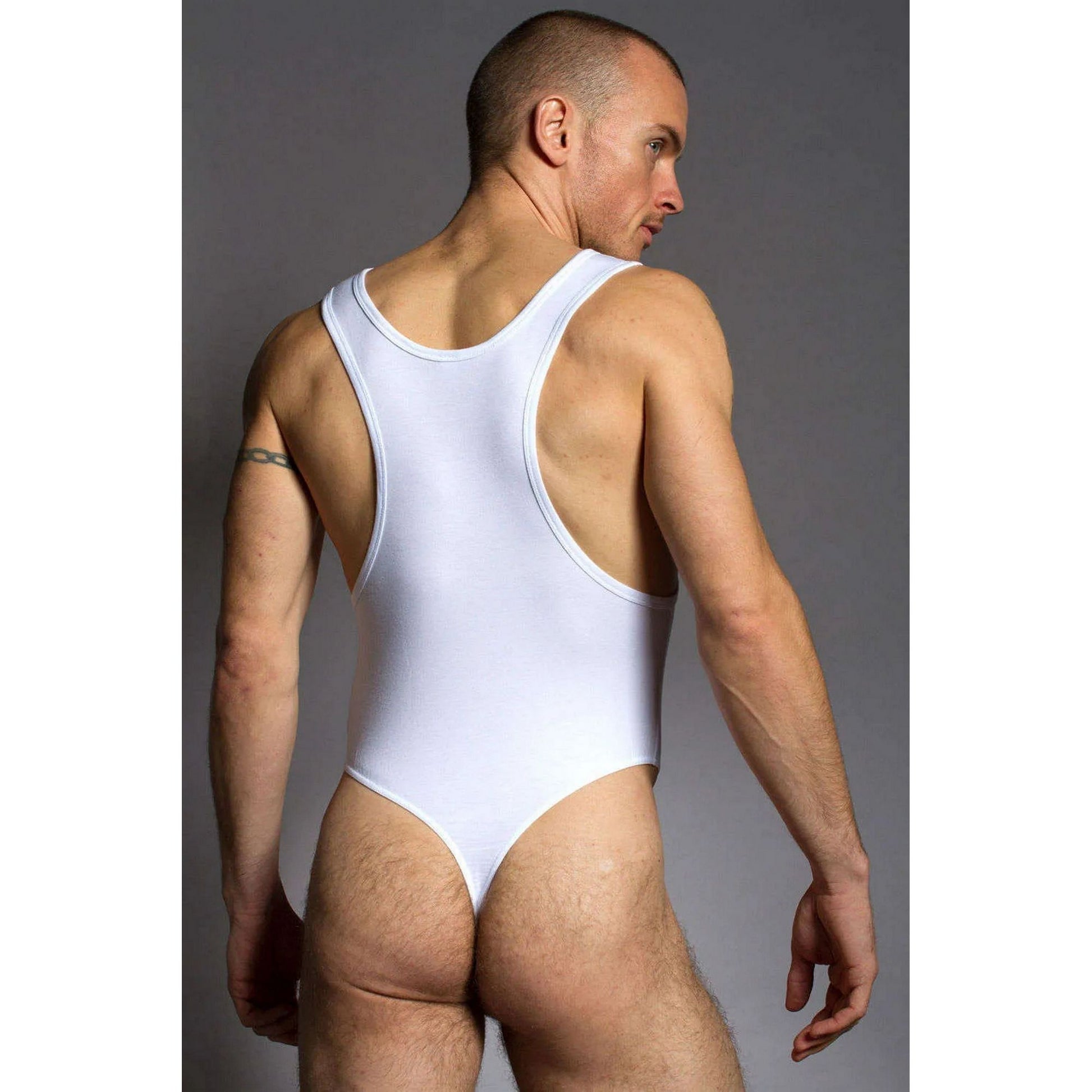 Men's Thong Bodysuit Sport Underwear - Sexy Wide Collar Snap Button - Sexy Mens Body Underwear - Perfect Gift for Him