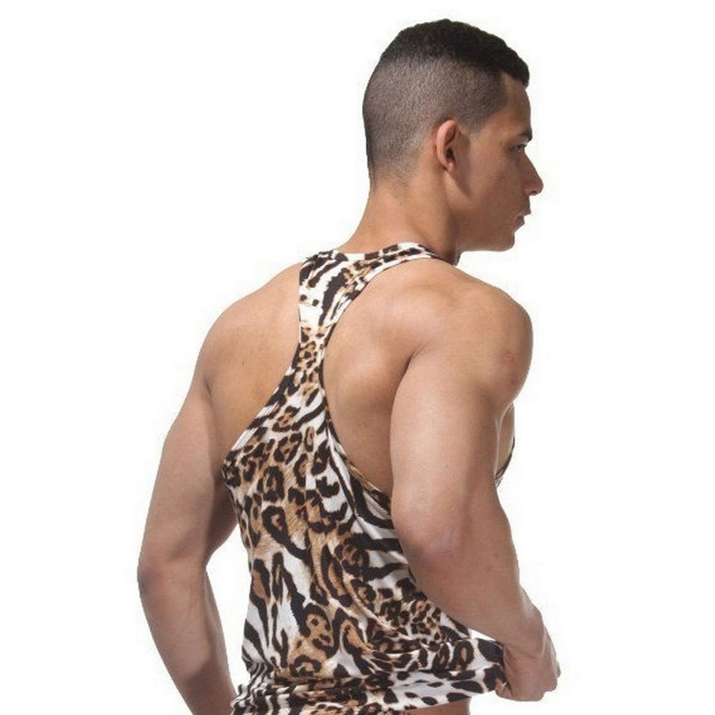 Men's Leopard Sport Tank Top Clothing Sexy Underwear - Animal Pattern Print Spots Big Jungle Cat Lover Gift - Wild Brown Summer Fashion