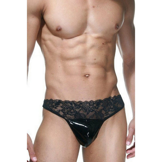 Gay Jockstraps Pride Panties Sheer Back - Sexy Black Lace and Lame Brazilian Underwear - Men's Panties - Sissy Panties - Femboy Panty