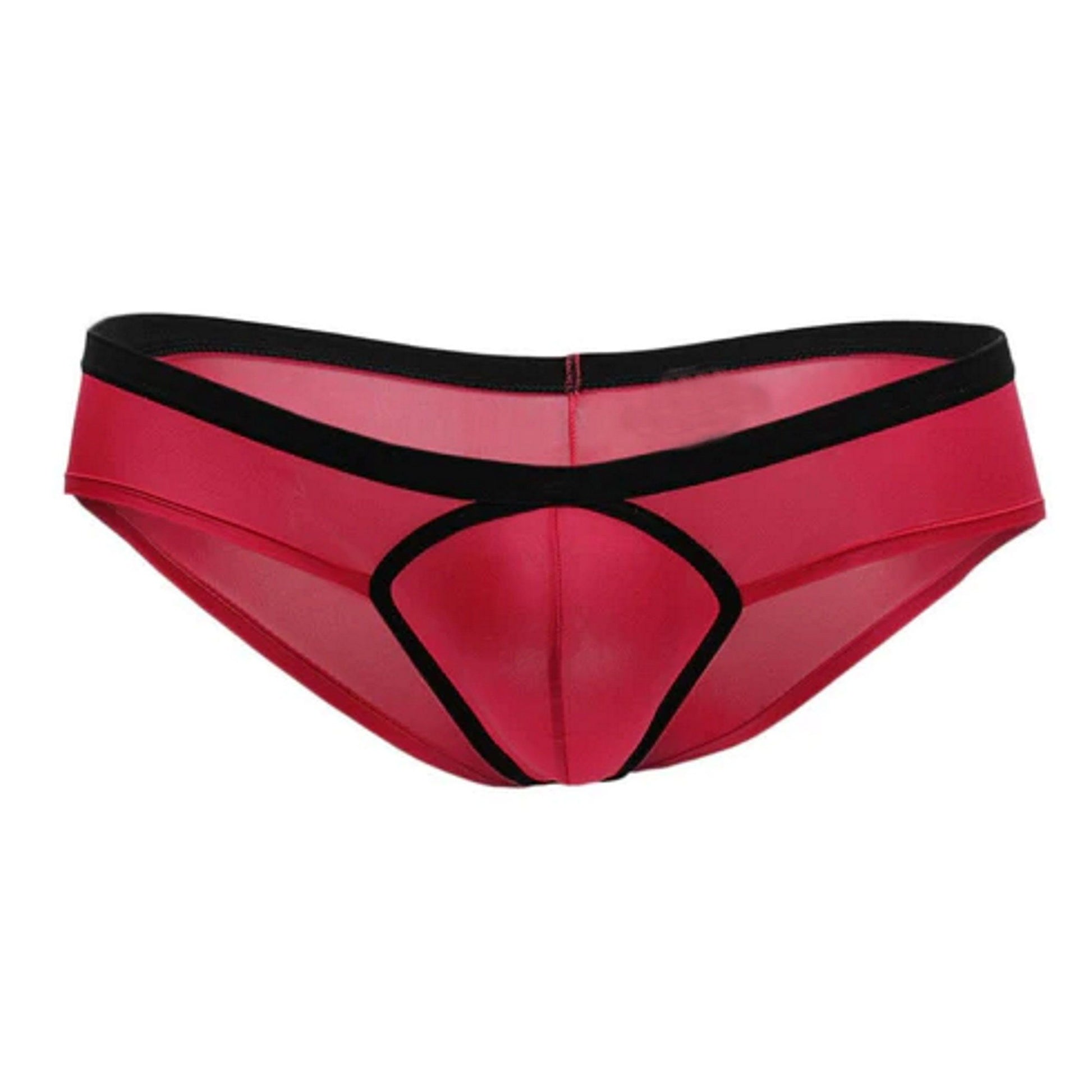 Men's Low Waist Brief Panties - Soft Sexy Boost Cheeky Slip - Low Rise Falling Below Waist - Thin Contrast Waistband - Silky Feeling