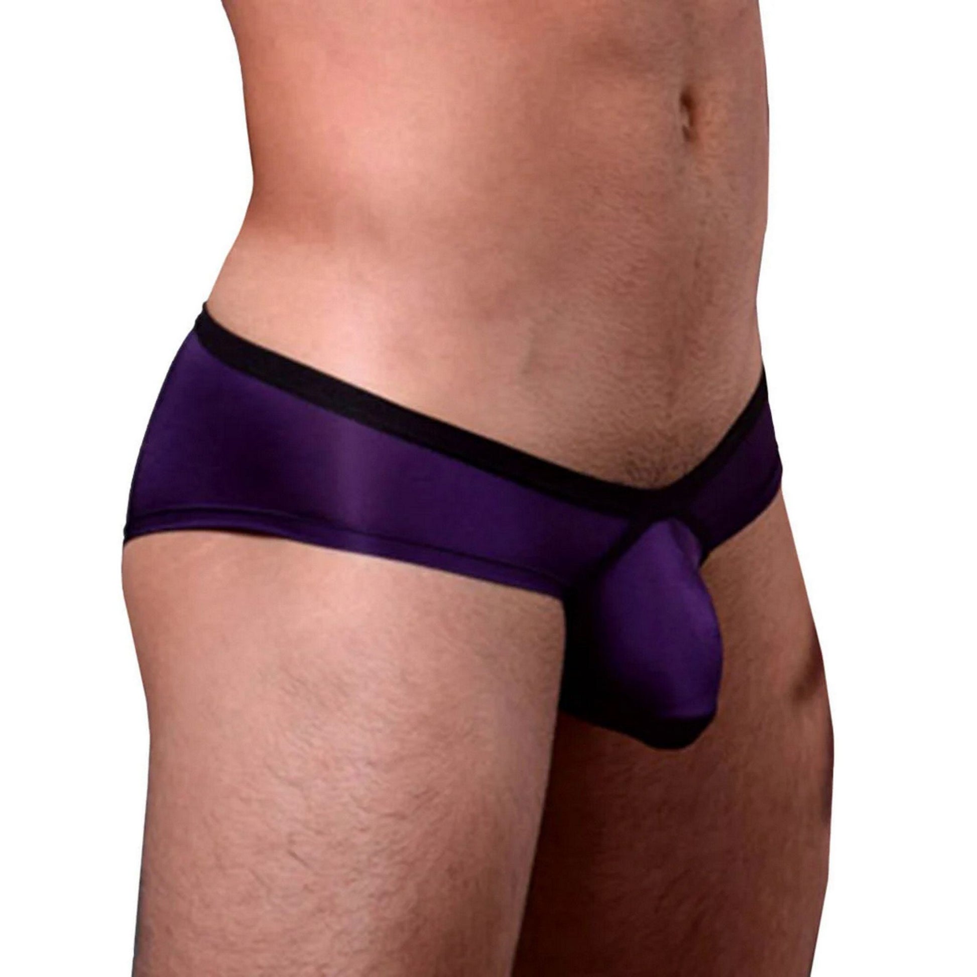 Men's Low Waist Brief Panties - Soft Sexy Boost Cheeky Slip - Low Rise Falling Below Waist - Thin Contrast Waistband - Silky Feeling