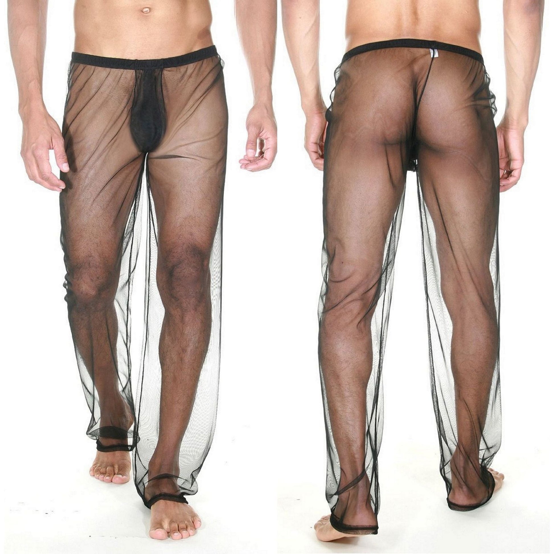 Sexy Tulle See-Through Long Pajama Bottom - Gay Underwear - Sheer Tulle Pants for Men - Sexy Transparent Pajama for Men - Gift for Gay Man