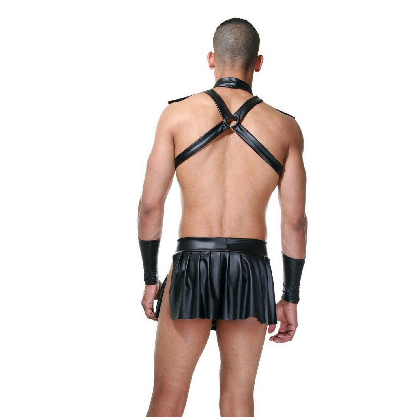 Sexy Gladiator Costume - Mens Lingerie Bodysuit - Black Warrior Skirt - Role Play Costume - Sexy Mens Lingerie - Gay Pride - Open Crotch