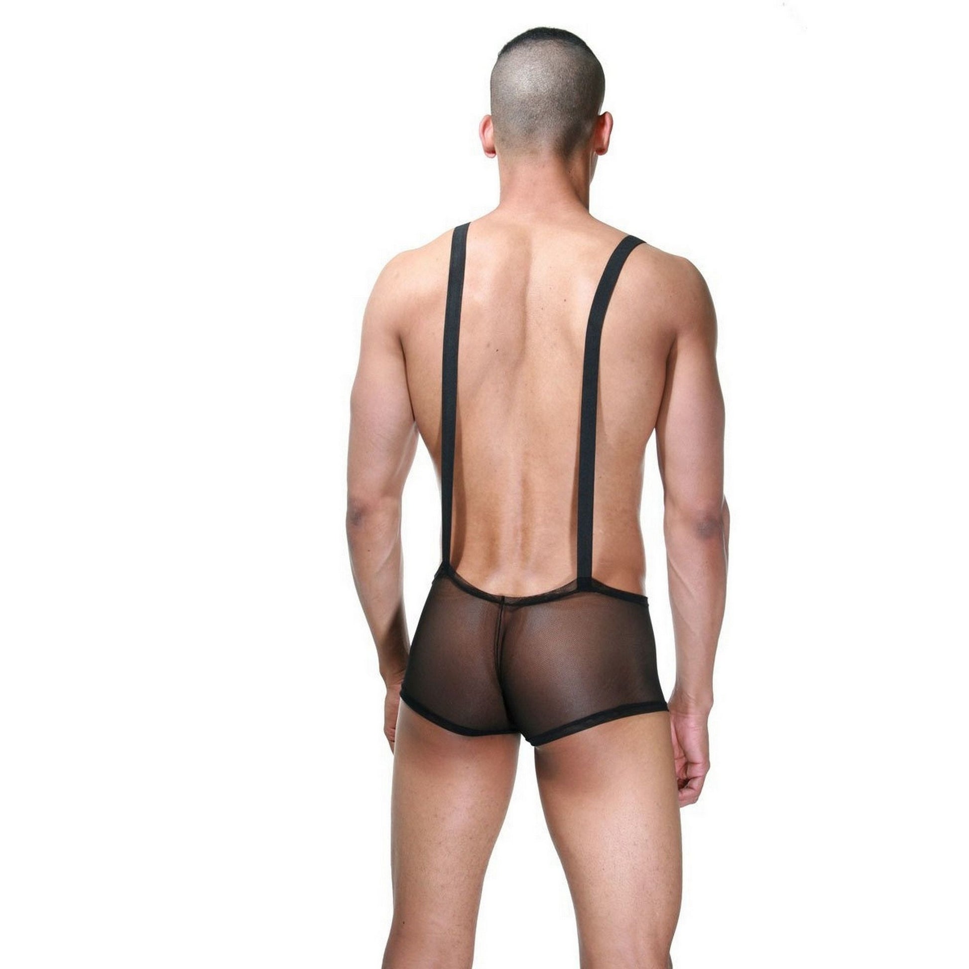 Men's Gardener Costume Role Play - Sexy Gay Man Underwear - See Through Lingerie Leather Look Tulle Shiny Fabric - Perfect Gift for Him