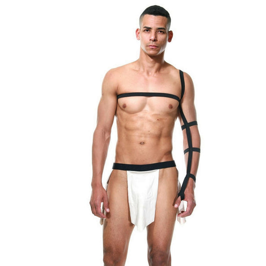 Gladiator Costume - Kilt For Men - Role Play Open Lingerie - Sexy Mens Costume - Tan Color Hot Costume - Soft Suede Fabric - See Through