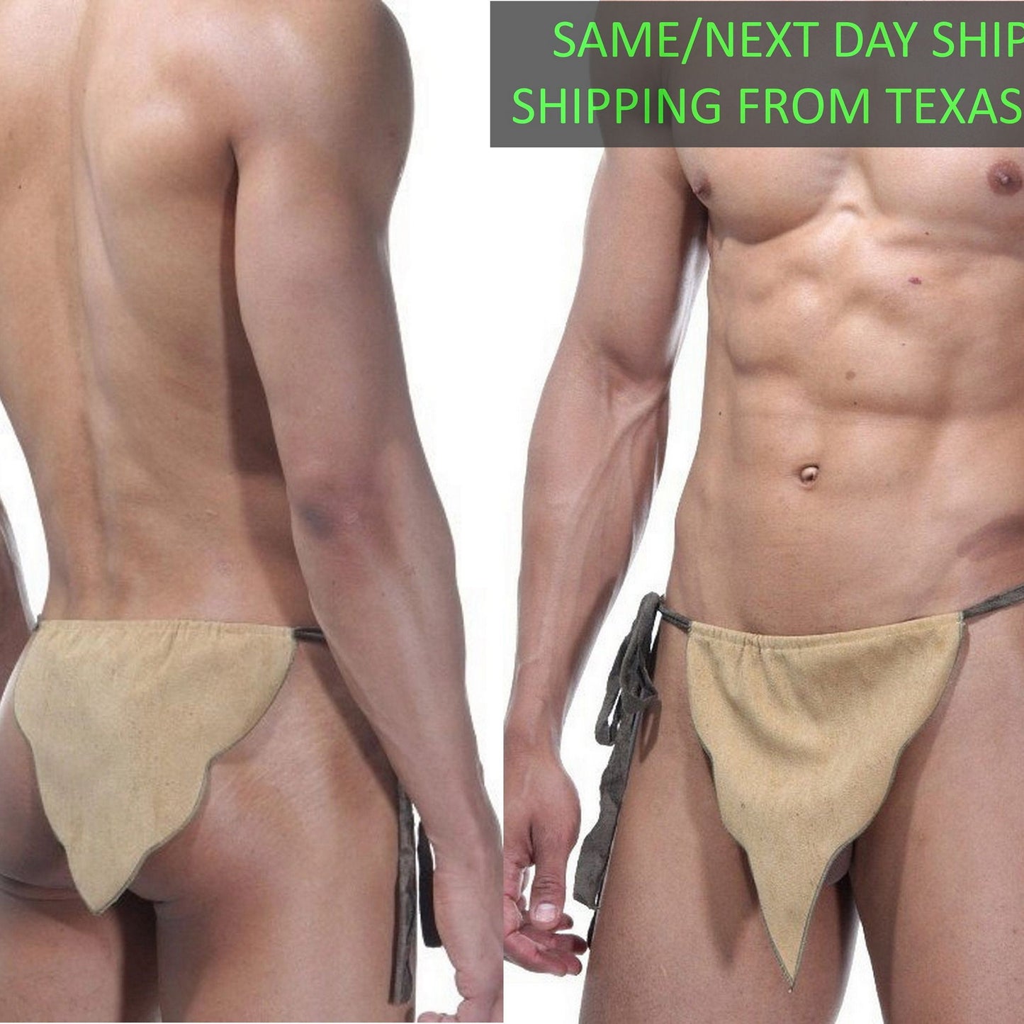 Tarzan Costume for Halloween Festival Clothing - Men's Sexy Role Play Underwear - Crotchless Panties - Perfect Gift for Him