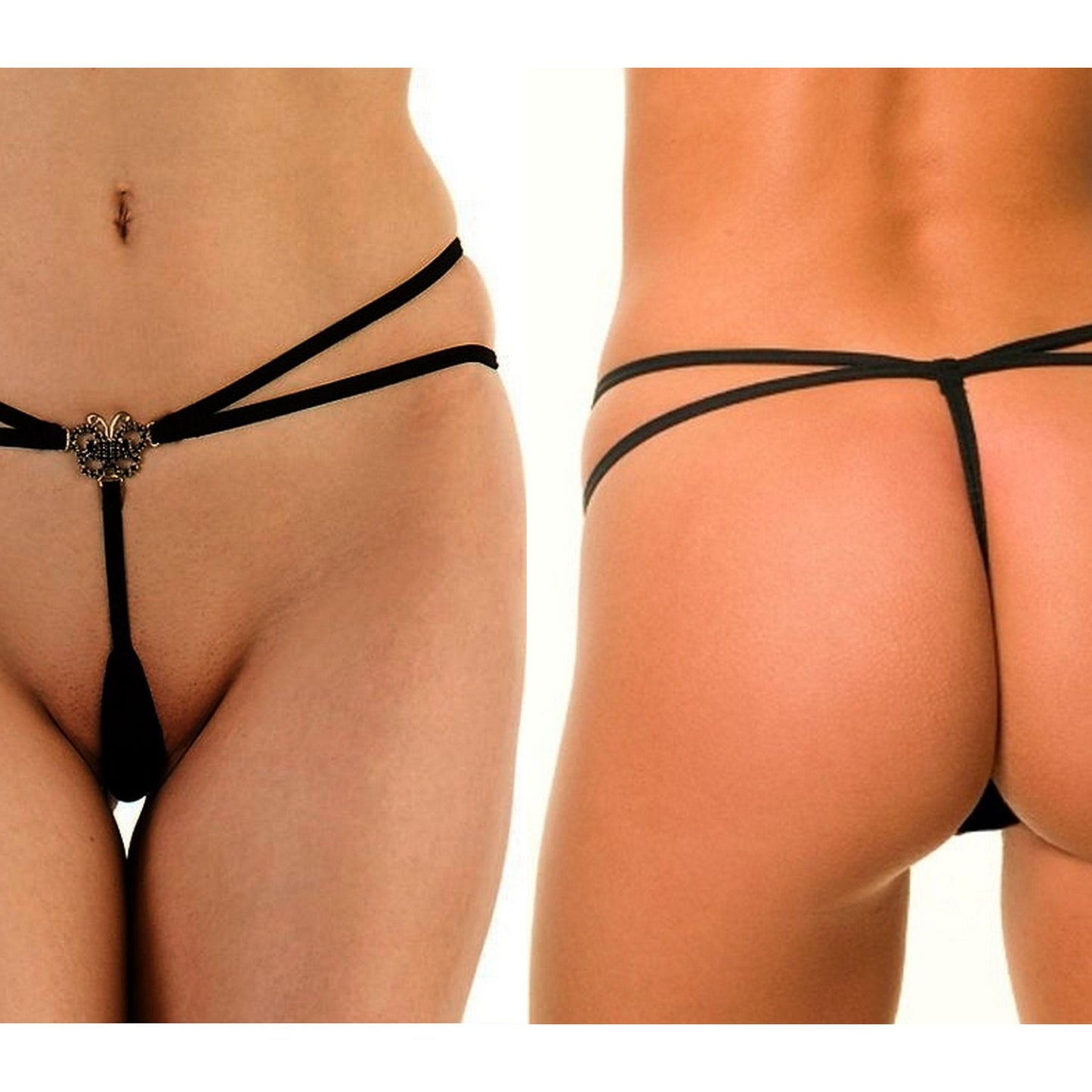 Double Strap Micro String - Women's High Rise T-Back Thong - Sexy Micro Mini T-shaped Hot Panties