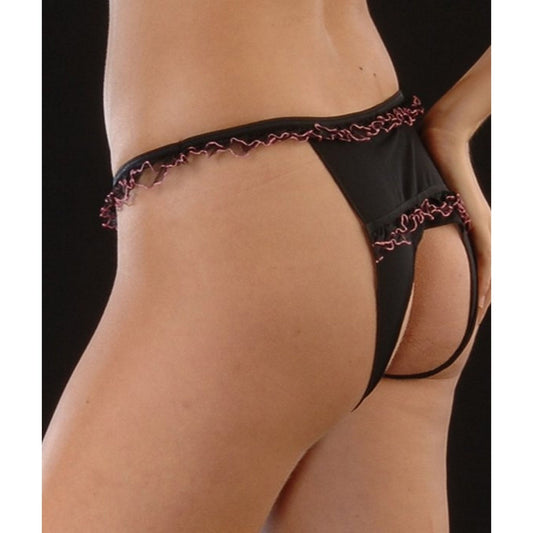 Women’s Sexy Crotchless Open Back Panties - Open Crotch Uncensored - Frilly Crotchless Panties - Sheer Tulle Ruffled Panties