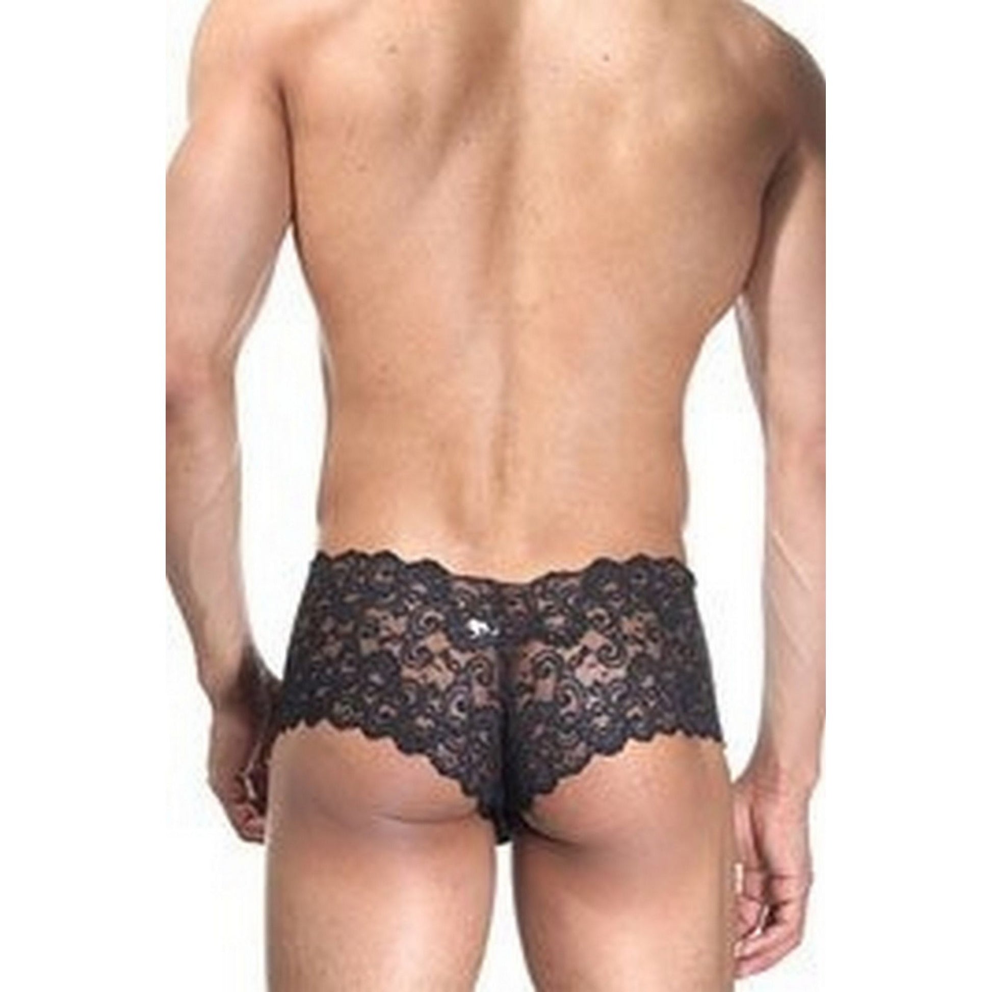 Men's Cheeky Underwear Sexy Lace See Through Thong Underpanties