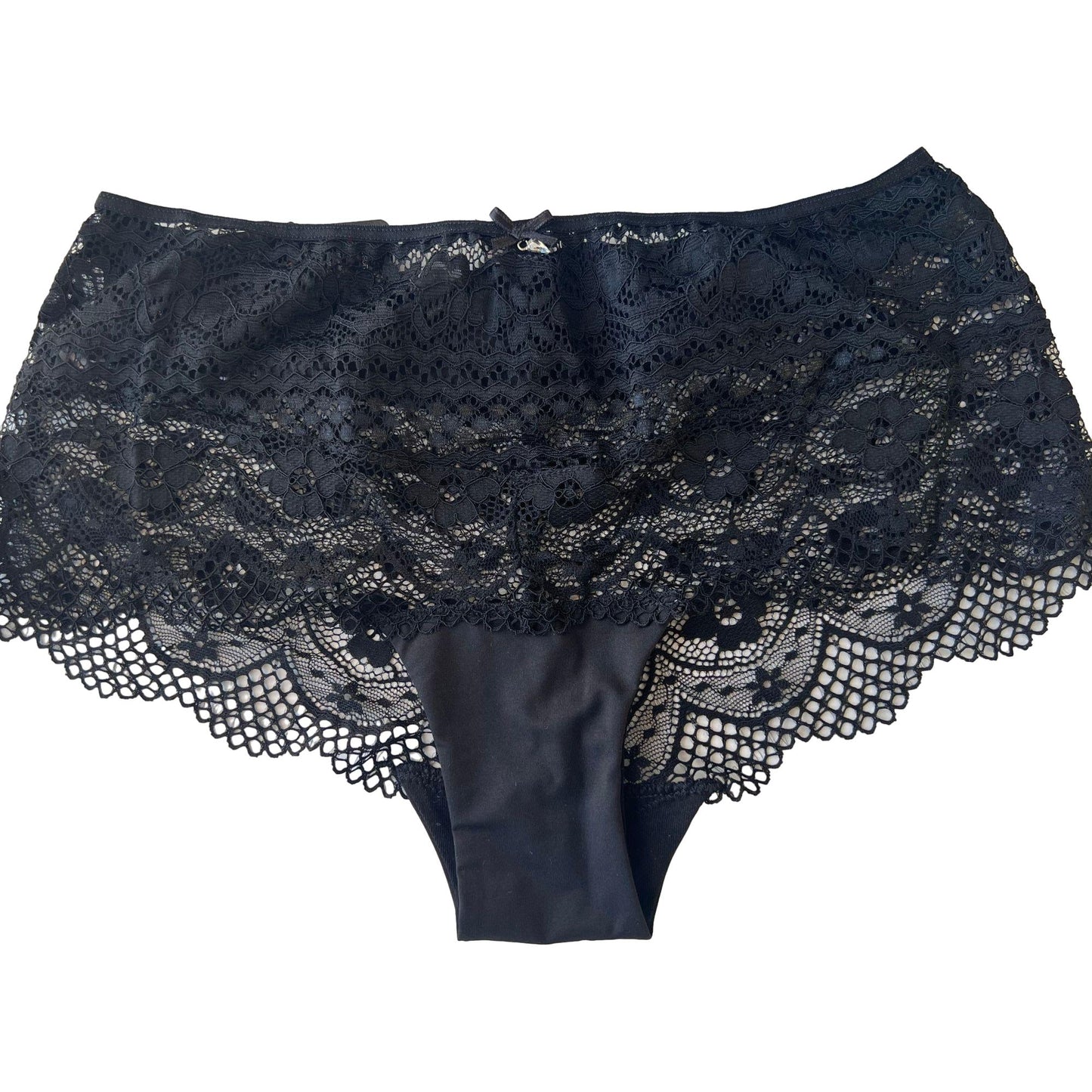 Lace Bridal Panties - Sheer Wedding Shorty Panty Medium Waist - 100% Cotton Inner Gusset - Women's Sexy Underwear Panty