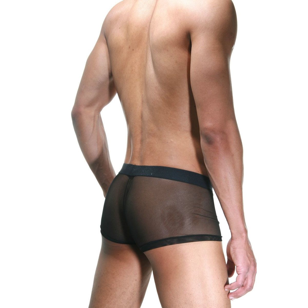 Under Your Spell Black Sheer Tulle Men’s Low-Rise Boxers Underwear