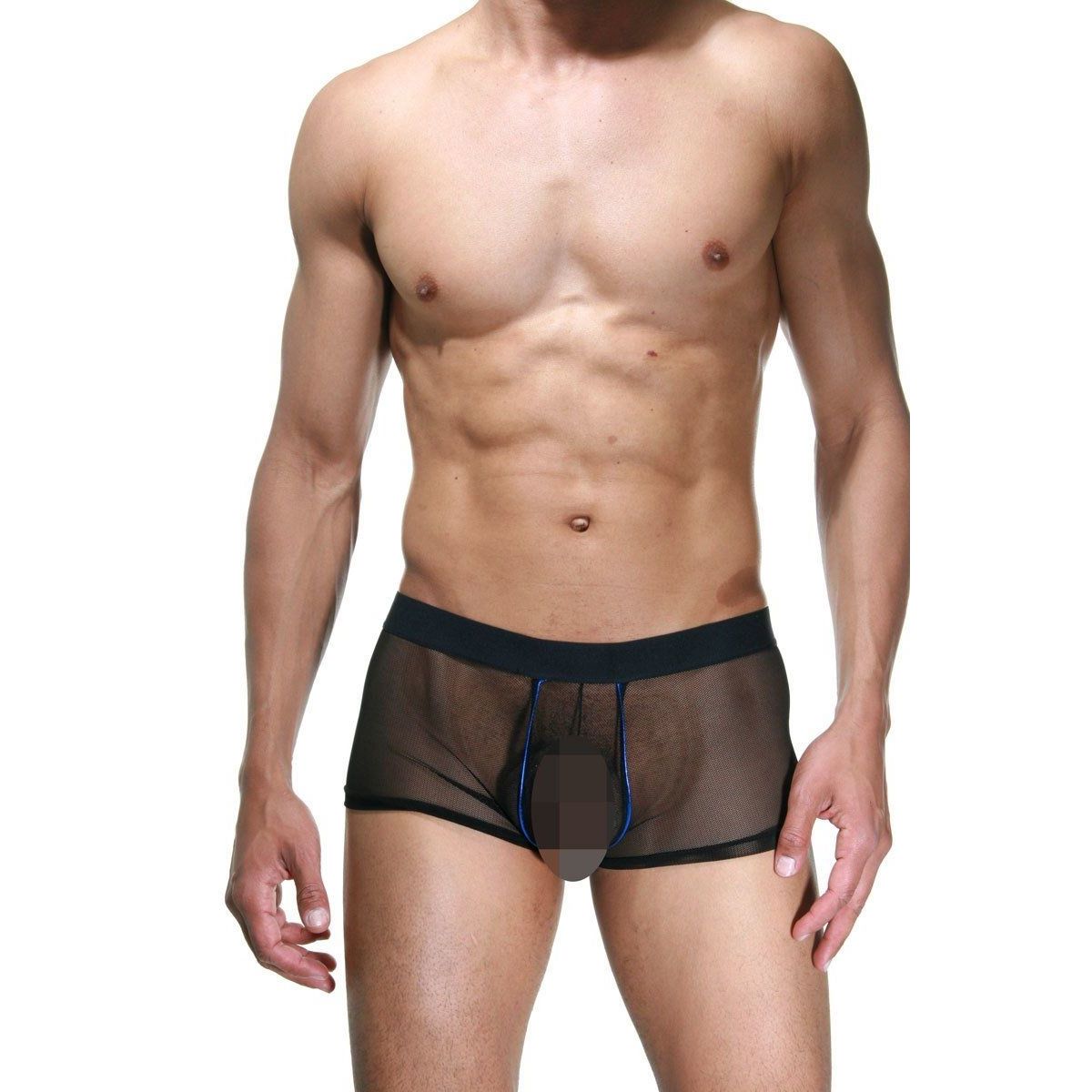 Under Your Spell Black Sheer Tulle Men’s Low-Rise Boxers Underwear