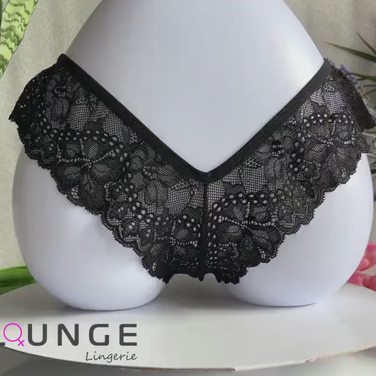 Sexy High Waist Lace V Shape Panties Thong • Black Lace V Thong • V-Shape Back Tied Up Sexy Lace Thong Panties • High Cut Sheer Lace Thong